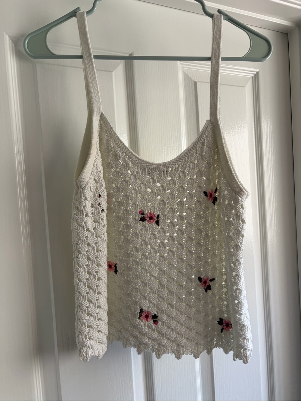 Madison White Crochet Floral Camisole